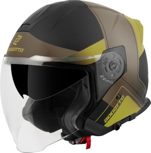 Bogotto H586 City-B Jethelm, schwarz matt/braun/Gold, XL