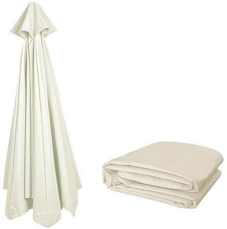 3.50m Ersatzschirm für den Außenbereich | Dicker Und Starker Marktschirm Ersatzbespannung | Sonnenschirm Ersatzbezug für 8 Rippen | UV-Schutz und wasserabweisend | Nur Ersatz-Schirmdach(Beige)