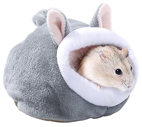 LEADSDGE Cage pour hamster, rongeurs, hamac, fournitures pour la maison, cochons d'Inde, lit chaud, petits articles pour animaux de compagnie, accessoires mignon cage en velours, jouet d'hiver