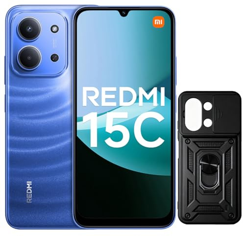 XIAOMI Redmi 15C Smartphone 2025 - 4 GB / 256 GB, Screen 6.9 inches, 120 Hz, 50 MP Dual Camera, 6000 mAh Blue, Equipped with Mobile Phone Case (without Charging Adapter)