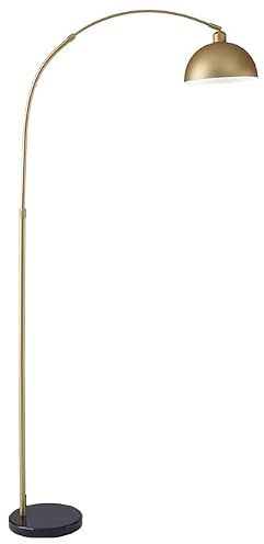 BEL AIR HOME - Lámpara de Pie AMALFI - Metal Altura 179 cm Base de Mármol Negro Altura Regulable Orientable Bombilla E27 Luz Ambiente para Salón y Dormitorio (ORO)