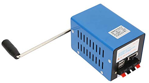 FTVOGUE Bärbar Högeffekts Handvevad Laddningsgenerator USB-laddning Nöddynamotor Stark Kraftgenerering för Fältoperationer