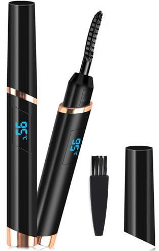 Heated Eyelash Curler, Electric Eyelash Curler, Rechargeable Lash Curler for Makeup Natural Curling Eye Lashes and 24 Hours Long Lasting - Black 2026 Updated New Model