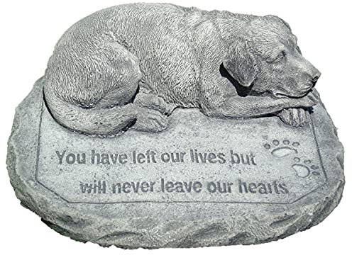 Dog Pet Memorial Hand Cast Stone Garden Ornament 20 x 18 x 7 cms 2.18 Kg
