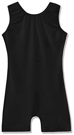 EQSJIU Leotards For Girls Gymnastics Size 5-6 With Shorts Black Pure Girls Tumbling Outfit Primary School Class 5/6 Years