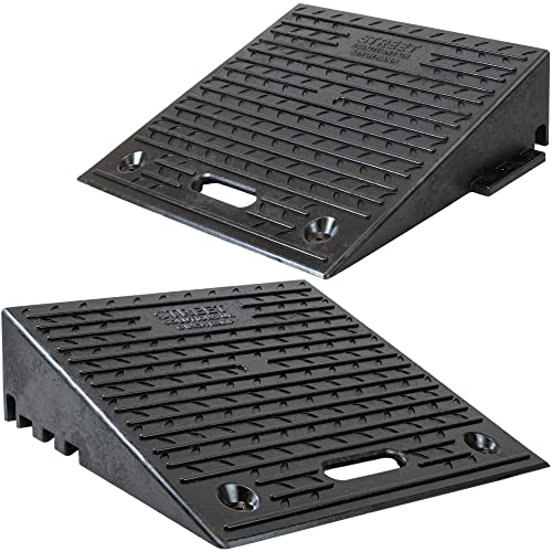 Pack of 2-6 Inch Driveway Kerb Ramp, Heavy Duty Rubber Ramps Perfect for Pavements, Low Cars, Kerb Ramps for Motorhome, Truck, Shed Ramps, Pets & Wheelchair Threshold Ramp (6)