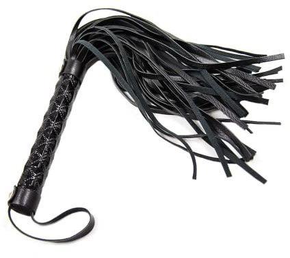 Hy-Store Schwarz Leder Reitgerte mit Fransen Schwarze Peitsche Pferd Pferdepeitsche Gerte Pferd Leder Flogger für Tägliche Training, Cosplay Spiele, Pferd Springen Rennen, 460mm/18,1 Zoll