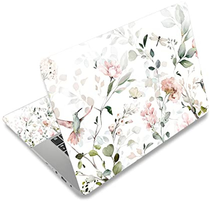 RICHEN Laptop Notebook Skin Sticker Cover Decal, 12 13 13.3 14 15 15.4 15.6 inch Laptop Vinyl Skin Sticker Cover Art Protector Notebook PC (Flowers and Birds)
