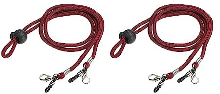 sourcing map Guardacabos, Correa para soporte de gafas, 2 piezas de 33 pulgadas para gafas de sol alrededor del cuello, cadena de retención de gafas, correa para sombrero, rojo, rosso, 33''