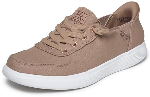 Skechers Women's Hands Free Slip-Ins Skip Cute - B Cute Sweet Sneaker, Tan, 7.5