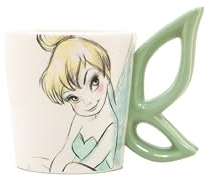 Disney Tinker Bell Winged Figural Handle Mug Kitchen Accessories | Cute Ceramic Housewarming Gifts For Men And Women And Kids | Official Licensee | 1 Set