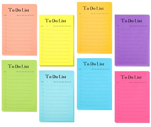 ZEFAN 400 Blatt Große Haftnotizen Klebezettel, 8 Farben To Do Notizzettel, 15 x 10 cm Selbstklebende Klebezettel, 50 Blatt Pro Buch, To Do Listen Block für Büro, Schule (Fluoreszierende Farben)