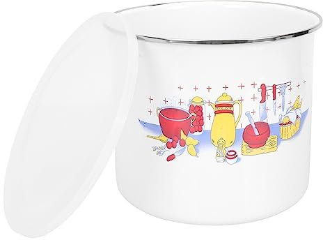 Hoement Emaille-wasserbecher Teebecher Im Retro-stil Langlebiger Becher Mit Deckel Für Heiße Oder Kalte Getränke Praktisch Und Stilvoll