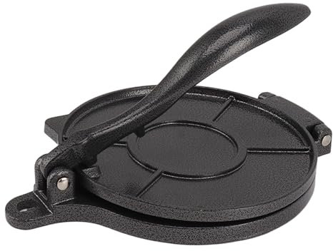 Cast Iron Tortilla Press, Roti Maker Quesadilla Flour Tool Make Indian Style Tortillas Homemade Mexican Set Scraper Rolling Pin Aluminum Rotis Press Frizz Tortilla Folder (20cm)