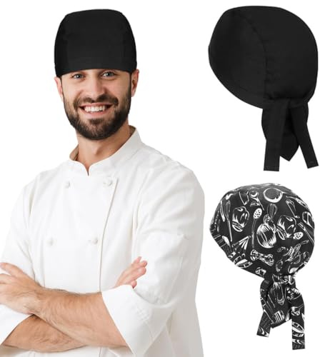 COYUN - Lote de 2 fundas de chef, pañuelo de cocina de polialgodón, ajustable, gorro de trabajo, unisex, ideal para restaurantes, cocinas, panaderías, cafés, hotel y supermercado