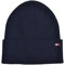 Tommy Hilfiger Strickmütze Mütze Cotton Cashmere Beanie Baumwolle Kaschmir Blau Navy One Size