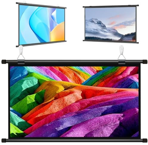 Telo Proiettore Per L'interno Del Cinema Dell'Home Theater Campeggio, Facile Da Installare, HD Telo Proiettore Anti Rughe, Immagine Delicate E Chiare, Schermo Di Proiezione Portatile A Rullo(4:3,30)