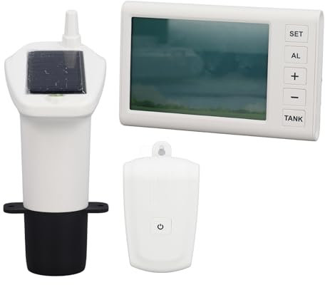 Xixian Sensore a Livello di Acqua Ad Ultrasuoni Wireless con Display Temp, Controllo della Pompa per Monitoraggio dei Liquidi, AC110-230V, Adatto per il Serbatoio Dell'acqua del