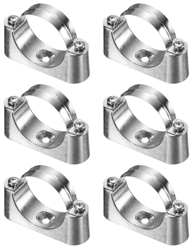 sourcing map Paquete de 6 abrazaderas de tubo, M5 x 50 mm, acero inoxidable 304, códigos fuera de la pared, soporte de clip para fijación de tuberías de tarjeta de pared