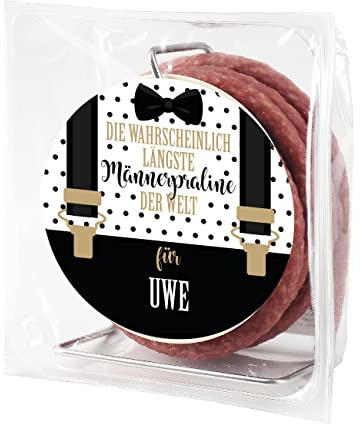 Herz & Heim® Geschenk für den Mann Salami-Kabeltrommel - längste Männerpraline der Welt - personalisiert