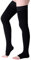 Wallfire Medizinische Kompressionsstrümpfe, 23-32mmHg Oberschenkel Stützstrümpfe für Damen Herren Relief Verhindern Krampfader (Color : Black, Size : M)