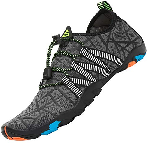 SAGUARO Water Shoes Mens Women Beach Shoes for Swim Aqua Sea Wet Battleship Grey, Gr.35 EU/2.5 UK