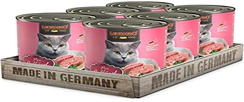 Leonardo Cibo umido [6x800g Pura carne di pollame] | Cibo umido senza cereali per gatti | Alimento completo umido in lattina