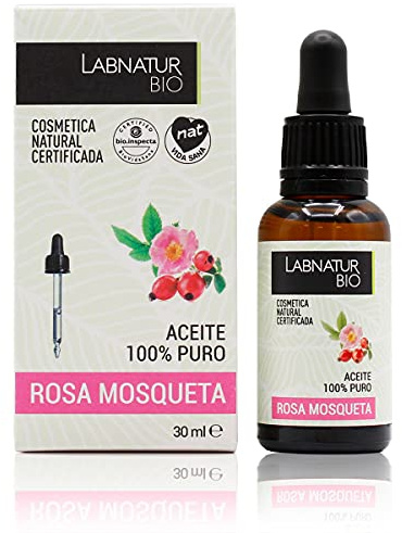 Labnatur Bio Olio di Rosa Mosqueta 100% Puro, Naturale, Ecologico e Vegano - Rigenera e Idrata - Ricco di Acidi Grassi e Vitamina E - Ideale Pelle e Capelli - Made in Spagna - 30 ml