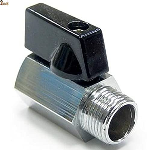 BricoLoco.com Válvula esfera mini. Llave grifo cierre de bola. Palanca de mariposa. Rosca 3/8 Macho – Hembra. Llave de paso, llenado calentador agua, cisterna WC. (1, MINI (M-H / 3/8))