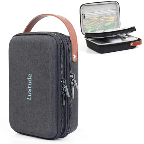Luxtude Kabeltasche Organizer, Doppelt Kabel Organizer Tasche, Kabel Organizer Reise, Hartschale Elektronik Tasche für Ladekabel, Ladegerät, Powerbank, Festplatten