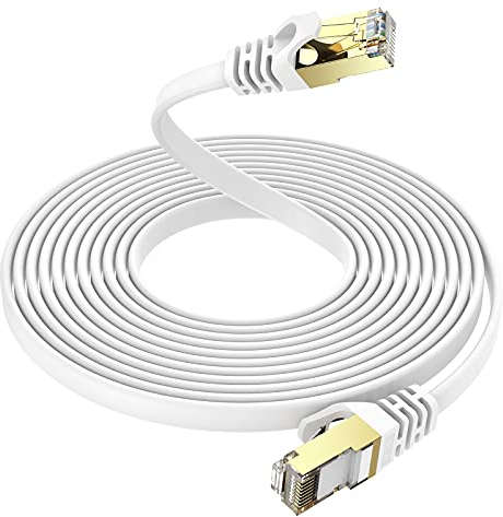 Ercielook Lan Kabel 7meter CAT7 - High Speed 10Gbps Netzwerkkabel für PS5/4 Router Modem TV Switch Laptop