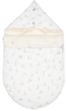 Little Dutch TE40703023 Fußsack für Babyschale Baby Bunny - Newborn Naturals weiß/beige