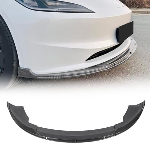 3 Pieces Front Bumper Lip Compatible with Tesla 2023+, Front Bumper Lip Spoiler Air Chin Body Kit Splitter, ABS Front Spoiler Body Kit, Sport Style (Carbon Fiber Style)