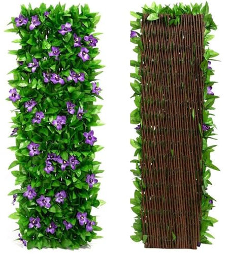 WJHDWYD Valla de Hiedra Artificial, Valla de privacidad for jardín, Enrejado de Hiedra expandible, Valla de privacidad for jardín, balcón, Exterior, Paneles Tacery