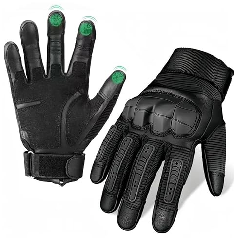 Homefy Gloves for Men & Women Touchscreen Full-Finger Gloves with Knuckle Protection for Motorcycle Riding, Cycling and Outdoor Activities (X-Large)