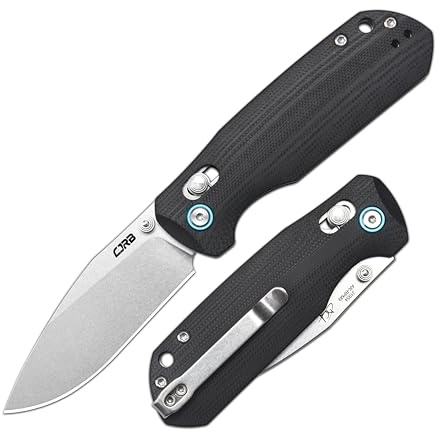CJRB Maximal Pocket Knife, 2.95 AR-RPM9 Steel Blade G10 Handle Folding Knife with Clip for Men Women, Sharp EDC Knife with Crossbar Lock for Camping Hiking, Designed by David C. Andersen(J1954 Black)
