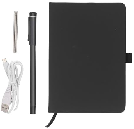 Bewinner Smart Pen Notebook Set, Digital Notepad Electronic Notebook med 360-graders Skrivning AI Ritning OCR Real-Time Sync för -smartphones och Surfplattor (Svart)
