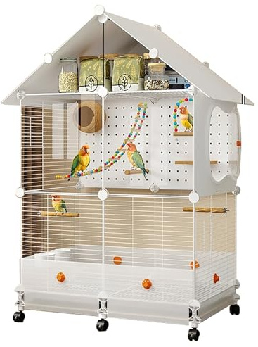 Jaula para pájaros grande para loros, jaula de vuelo para Sun Conure, periquito, pinza, mejilla verde, conure