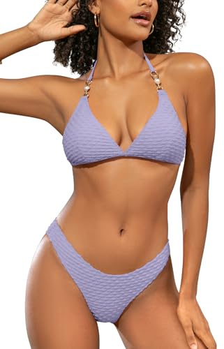 SHEKINI Halter Maillot Bain Femme 2 Pieces Triangle Femme Bikini Set Sexy Bikini Femme
