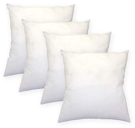 Haus und Deko 4er Set Füllkissen Innenkissen Polyester Sofakissen Kopfkissen Kissen Weiß Inlett (40 x 40 cm)