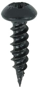 4x16mm (8x5/8) BLACK WOOD SCREW POZI SCREW ROUND HEAD BLACKJAX POZIDRIVE JAPANNED PHILLIPS HEAD SMALL STEEL SCREWS CHIPBOARD MDF CABINET FURNITURE (Pack of 20, 50, 100) (50)