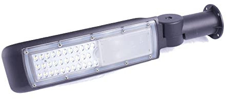 JANDEI - Lampione Stradale a LED per Esterni ad Alta Potenza, 30W in Bianco Freddo 6000K, 3000 Lumen, Driver con Protezione 4kV, Fattore di Potenza 0,95