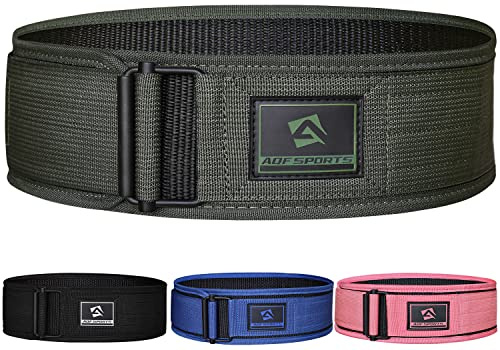 AQF Tyngdlyftningsbälte, 10.2cm Automatiskt Lås Nylon Viktlyftbälten För Funktionell Träning Kroppsbyggande, Kraftlyft, Dödlyft, Knäböj Tyngdlyftningsträning Bälte, Lyftstöd Män Kvinnor (S, Grön)