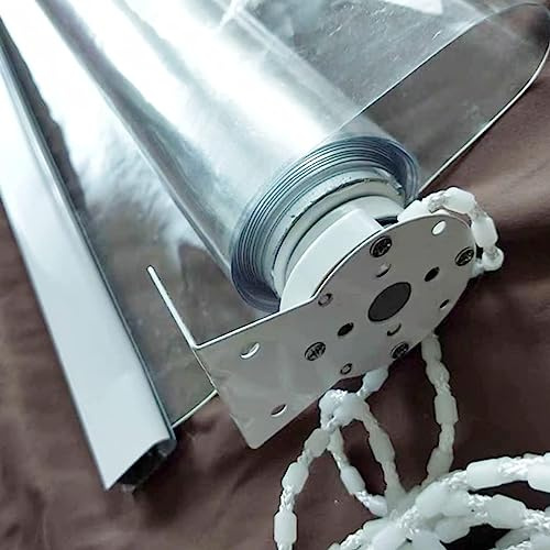 SANJIAOJIA Tapparella Avvolgibile PVC Trasparente,Tenda A Rullo Impermeabile Trasparente con Raccordi,Antipioggia Antipolvere,per Giardino Esterno,Balcone,Patio,Larghezza x Altezza (75x140cm)