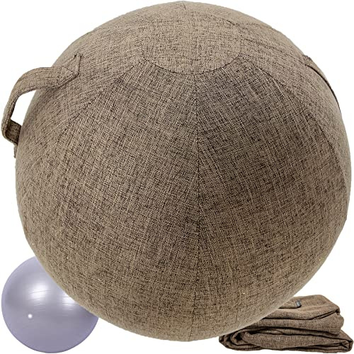 Alywen Pallone da ufficio, seduta pallone da palestra, pallone da ufficio, 55/65/75 cm, pallone da gravidanza, sedia a palloncino con copertura di protezione antiscivolo Swiss Ball (75 cm, colore