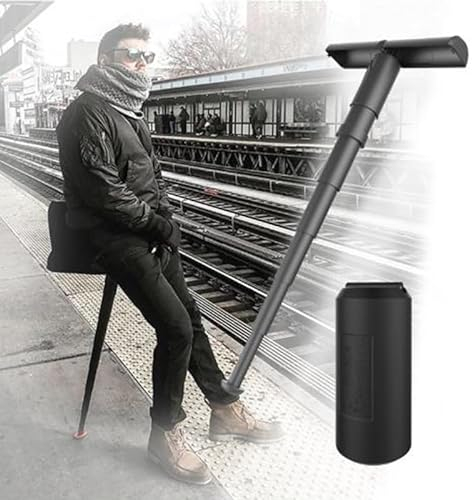 Campinghocker Campingsitz Folding Chair Krücken Klappbarer Hocker Teleskophocker Tragbarer Kleiner Stuhl Passt in Tasche Verteidigungswaffe (1 STK)