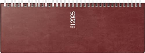 rido/idé Querterminbuch Mod. septant 2025 | 305×105 mm, Kunststoff, bordeaux