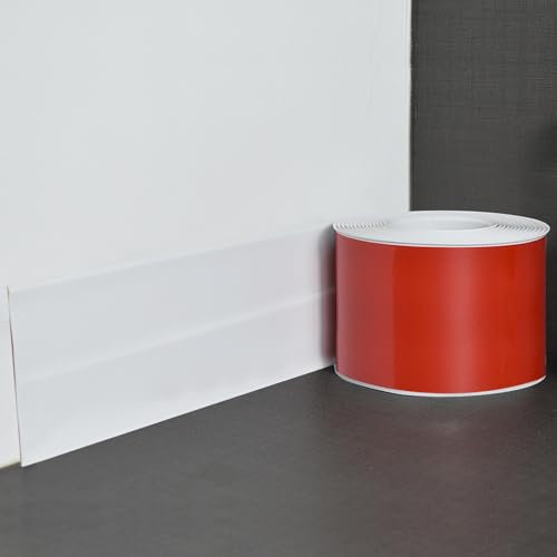 Inscrip PVC Baseboard Wall Molding Trim, Self Adhesive Peel and Stick Molding Trims,Flexible Corner-Trim,Corner Angle Trims, Wall Corner Guard Edge Protector for Ceiling,Window & Table (White 18M)