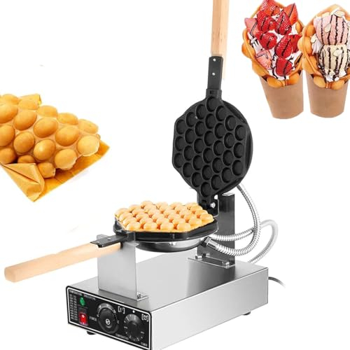 Gaufrier à Bulles Commercial, 1400 W Gaufrier, Panini, AntiadhéSif, Moule de Cuisson à Bulles D'œUfs, Plaque, Gaufrier, Outil de PoêLe pour Un Usage Commercial à Domicile