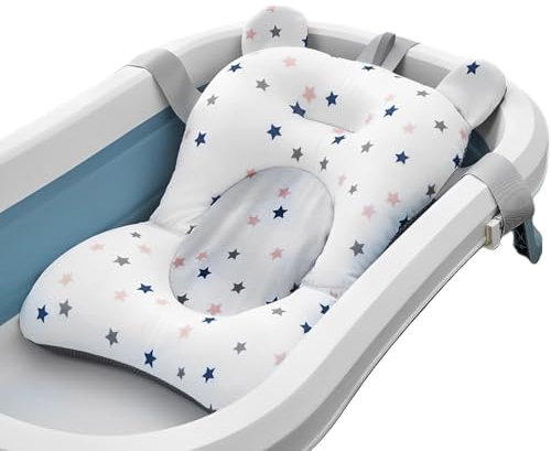 CUEMOON Baby-Badenetz, Schwamm-Baby-Badematte, Neugeborenes Baby-Badesitz, Babybadenetzt Babywannenmatte, Baby Badezubehör